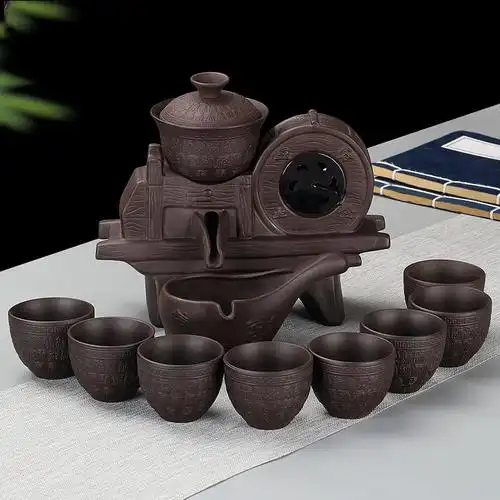 整套功夫茶功夫茶壶泡茶全自动冲茶懒人磨盘复古整套茶具