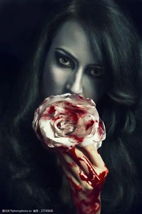 美女与血玫瑰图片
