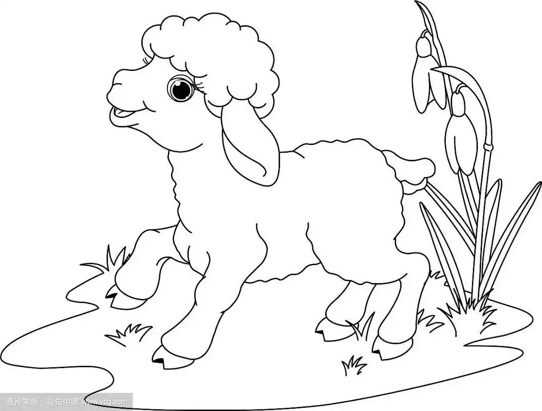 复活节羔羊涂色页