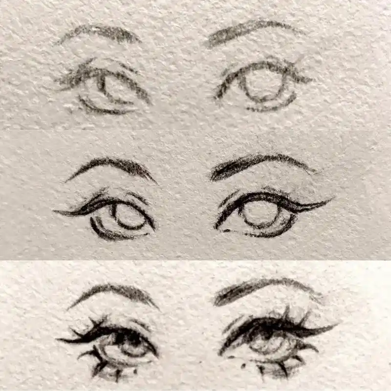 眼睛和睫毛的详细画法.#procreate绘画 #画画使我快 - 抖音