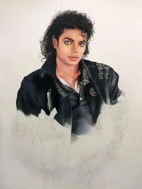 彩铅画迈克尔杰克逊