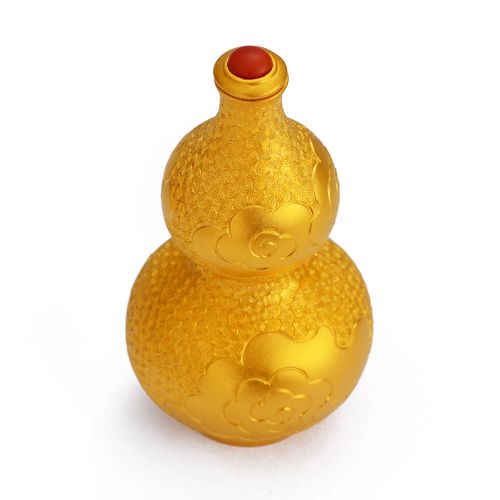 京金古法黄金足金福禄平安金葫芦摆件定制款精致礼盒包装