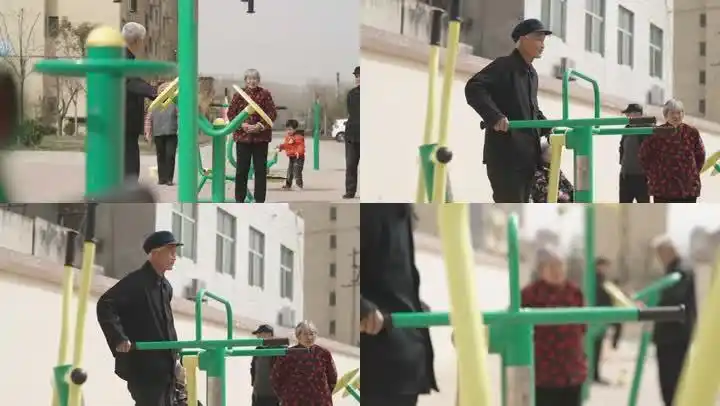 广场健身老人健身运动