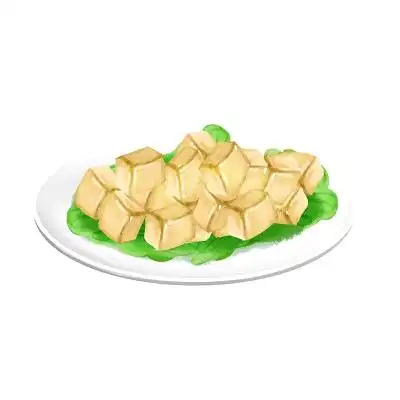 手绘美食碟装火锅豆腐素材