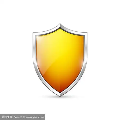 橙色盾牌图标.矢量图