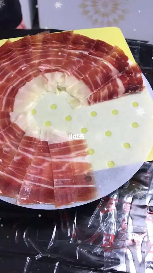 美腿呈现完美的切腿摆盘伊比利亚火腿5j