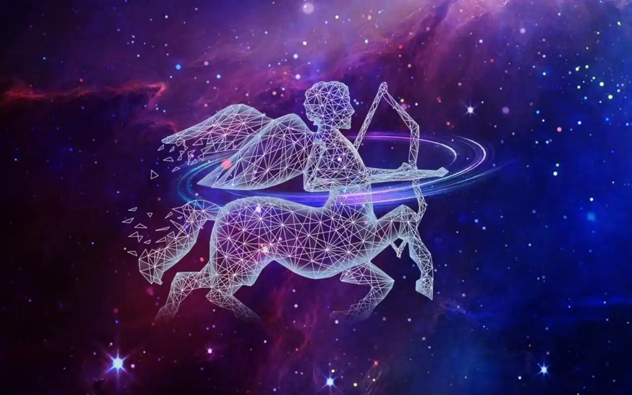 射手座梦幻星空插画,生肖星座-回车桌面