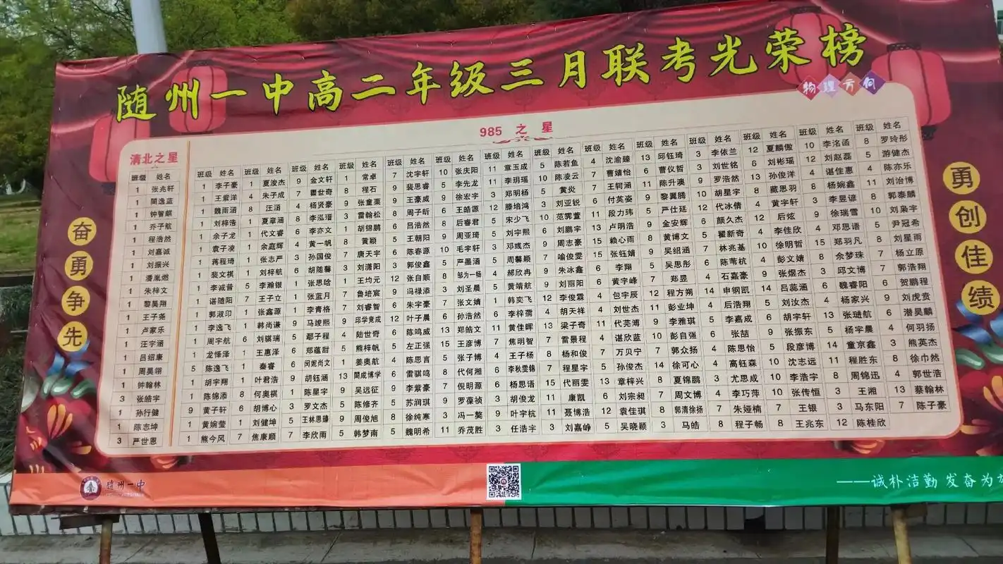 随州一中高二3月联考光荣榜#努力不会辜负每个用力奔跑的人 # - 抖音