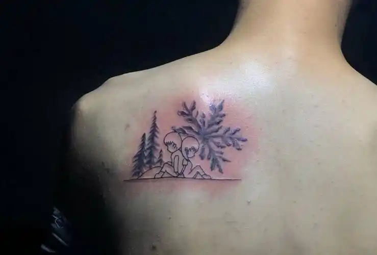 伤感的爱情纹身图片_胸部背部纹身图案