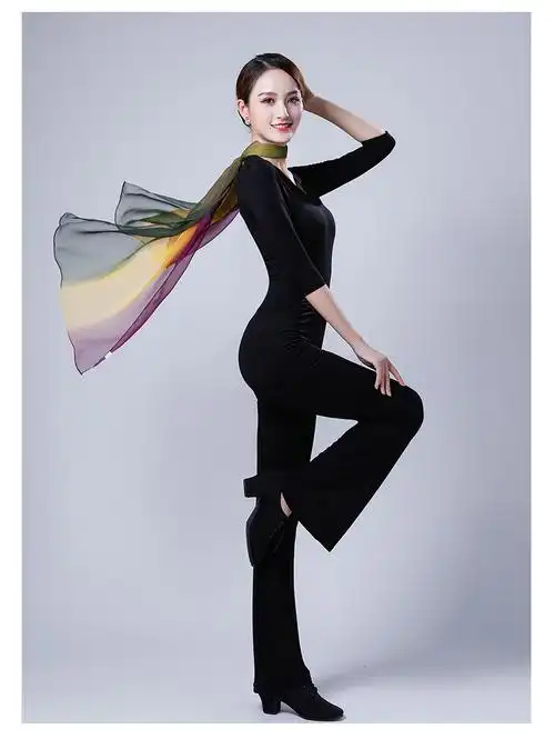 梵舒形体舞服装套装舞蹈练功服优雅体态套基训集训女两种袖长混发