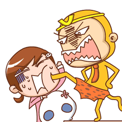 孙悟空萌妹子欺负暴力gif动图_动态图_表情包下载_soogif