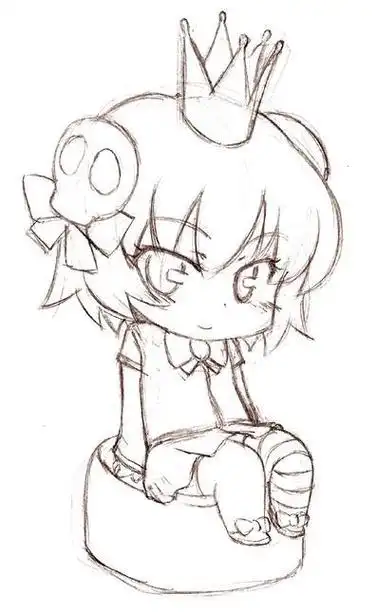 可爱q版美丽漂亮的动漫人物简笔画