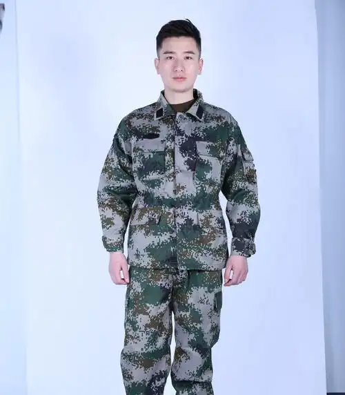 爆款07夏林地迷彩训练服学生军训服特种户外拓展作训服军迷套装