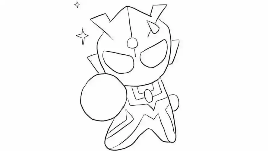 非常可爱的赛罗奥特曼简笔画小朋友你们get到了吗