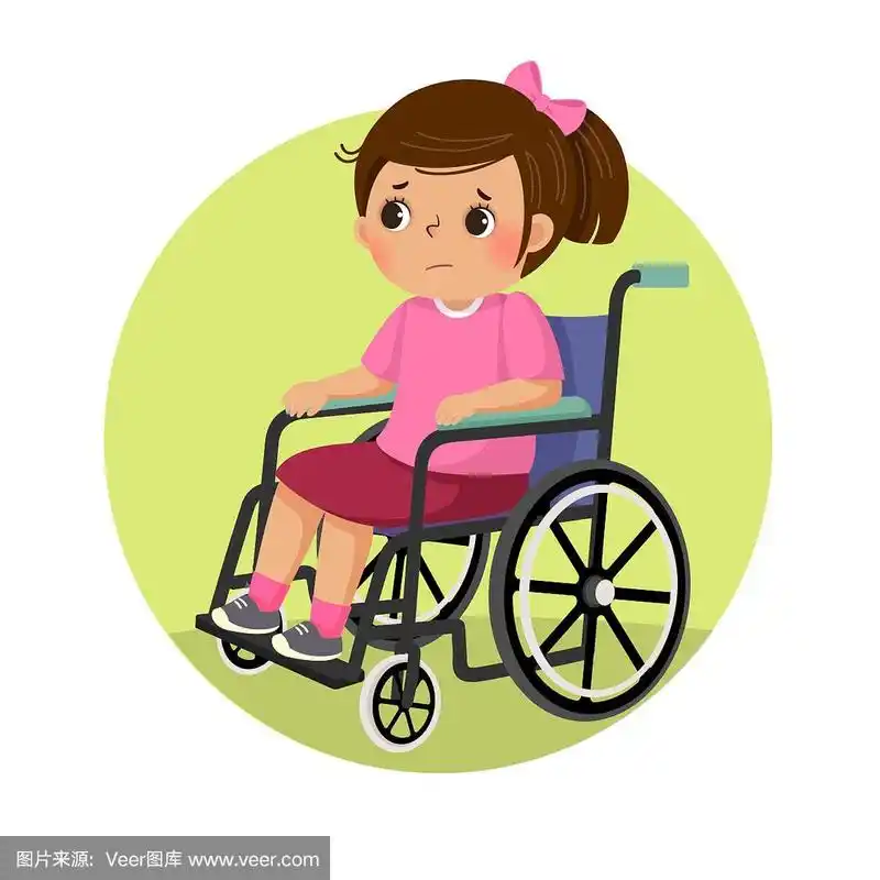 一个坐轮椅的残疾小女孩