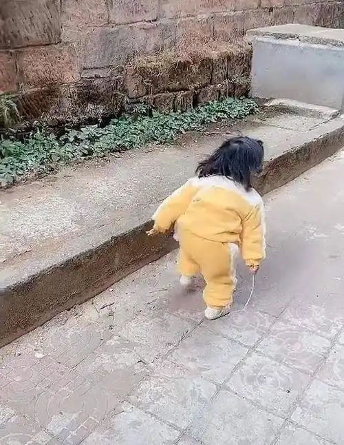 宝宝走路弯腰驼背,妈妈吓一跳,走近一看恍然大悟,网友:专业