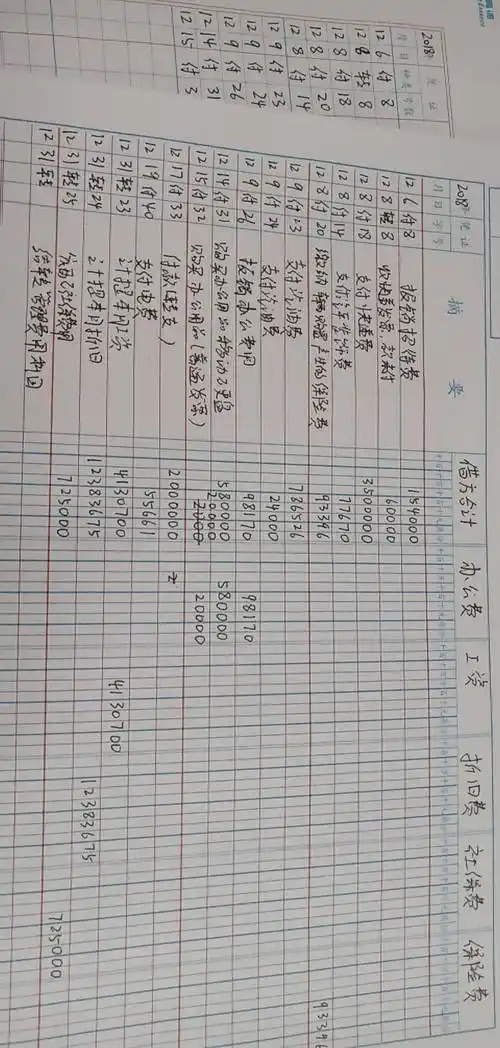 管理费用明细账像这个格式最后结转时和和借方合计就直接用红字表示吗