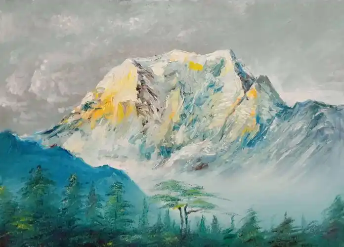 雪山|纯艺术|油画|野狼传说74110 - 原创作品 - 站酷 (zcool)