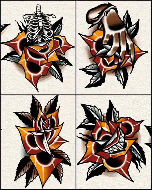 oldschool原创玫瑰手稿分享画画画花花花