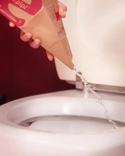 一兄妹设计的女性一次性站立式小便器"e.