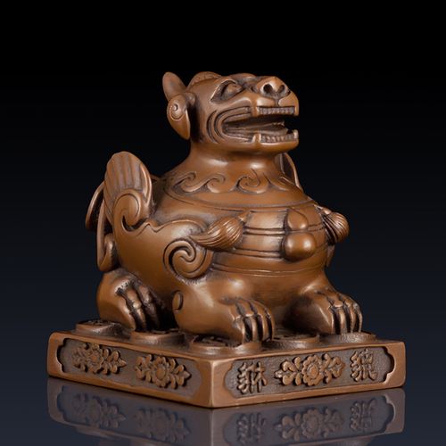 铜招财貔貅工艺品摆件紫铜貔貅办公室装饰品家居客厅紫铜摆件