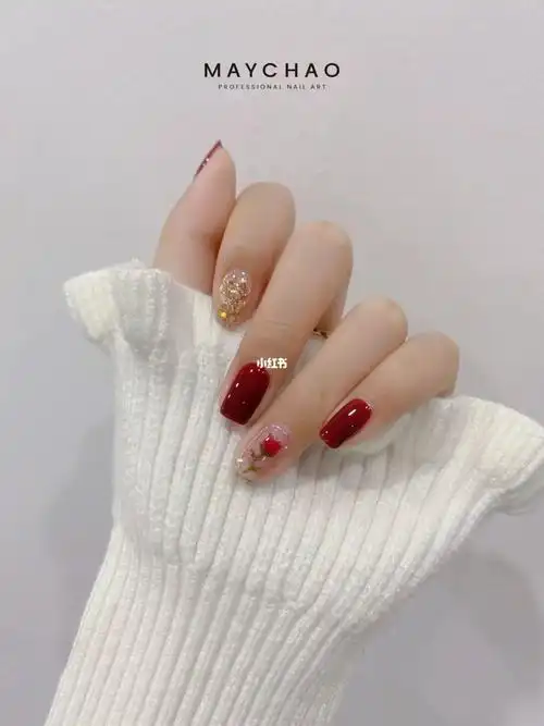 显白美甲小短甲永远无法抵抗红色魅力