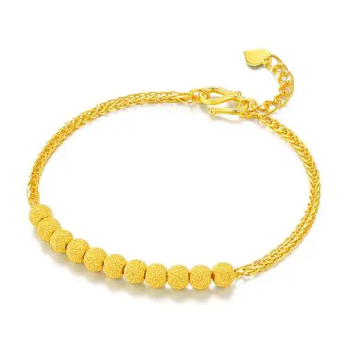 黄金手链桂福珠宝金珠女款时尚足金细链新款手饰