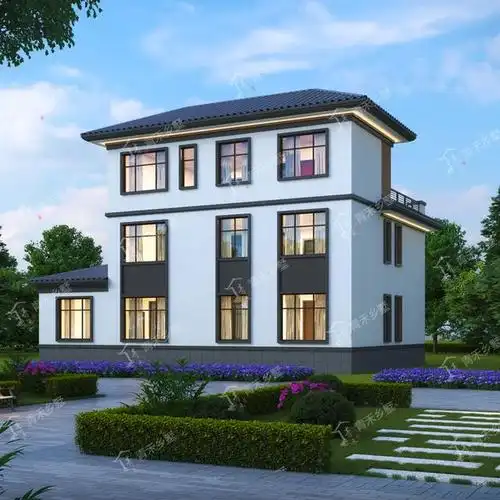 推荐一款三间三层新中式别墅设计图纸占地134平