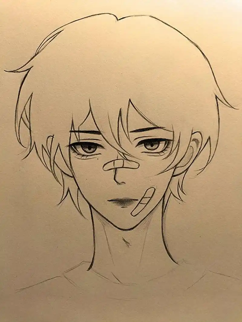 男生绘画过程图 "或许你只是心动过,但并没有坚定的选择过我"