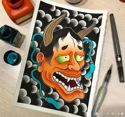 花臂纹身##纹身手稿分享##彩色纹身##纹身设计