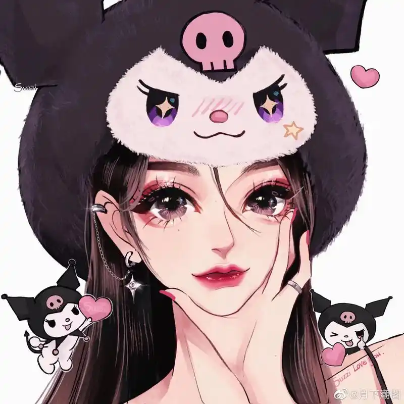 三丽鸥六人月下潮图闺蜜头像上网搜了好久才找到希望大家能够点亮小