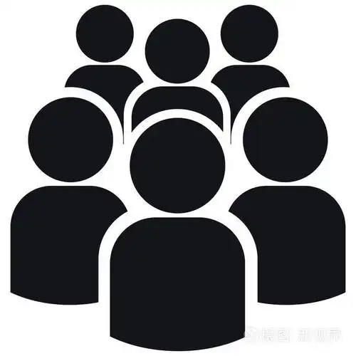 六人组的图标剪影简单的插图孤立在白色背景上