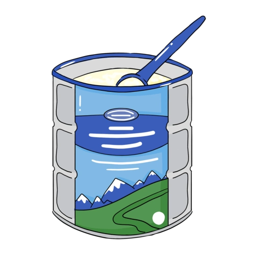 六一儿童节打开的奶粉罐装饰