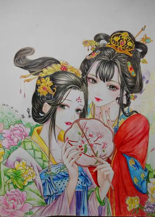 彩铅手绘古风美女324 - 简书