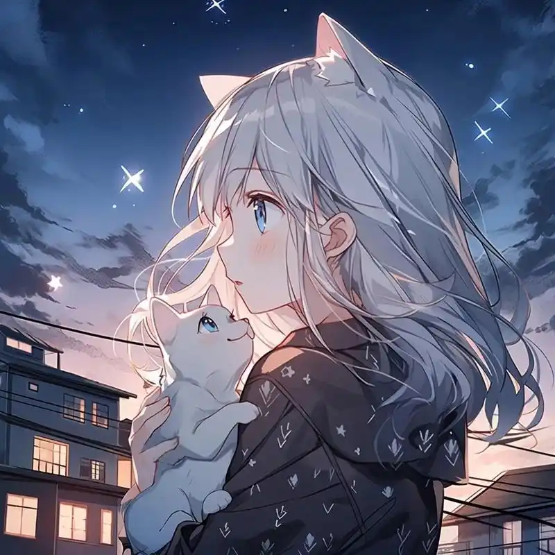 猫耳小姐姐和她的小可爱‖治愈系闺蜜头像