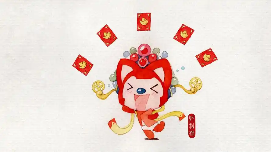 阿狸,新年,2015年,羊年,春节,财神狸,财神,红包,可爱壁纸