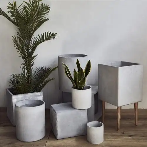 北欧简约创意现代镁泥水泥装饰庭院室内绿植花盆