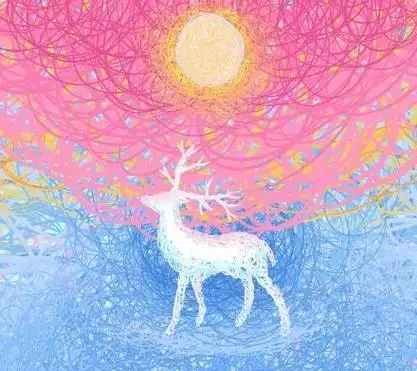 麋鹿头像简笔画森系