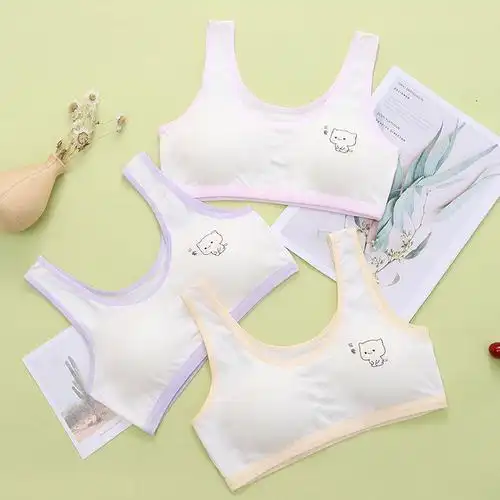 徽米司女童内衣发育期小背心带胸垫81016岁初高中生中大童小吊带白一