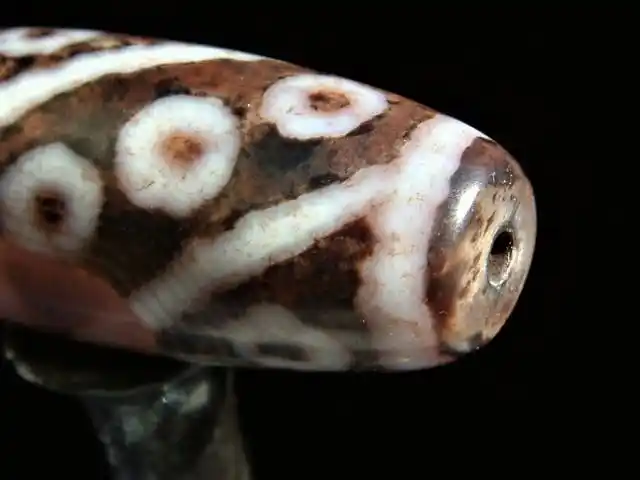 321【天珠八仙】〈超希少/酸化纹〉.斜线18眼天珠 约4.