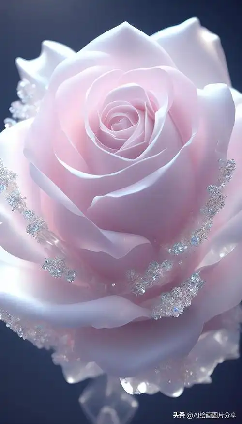 ai绘画,粉白色玫瑰特写,集.(文末附咒语)