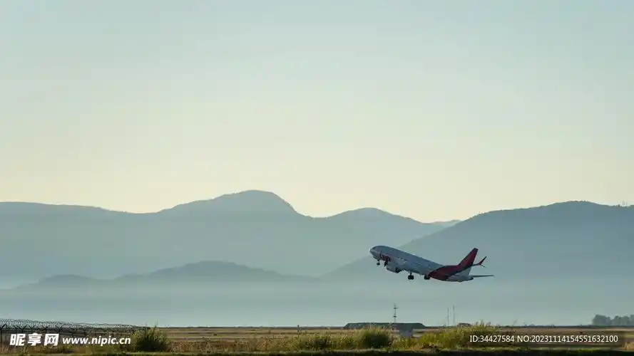 飞机起飞场景摄影图__交通工具_现代科技_摄影图库_昵图网
