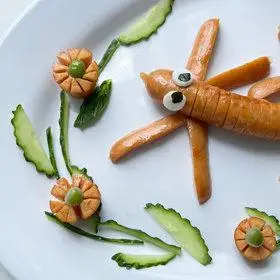 《童趣摆盘》之火腿肠蜻蜓