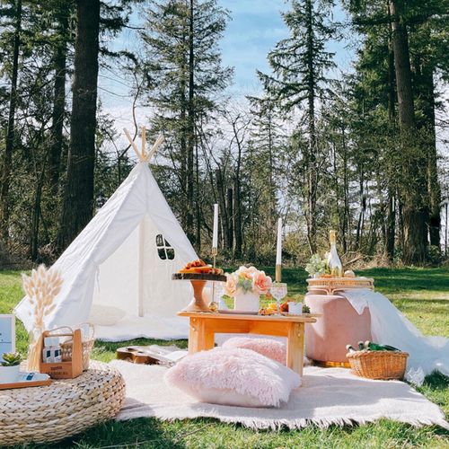 网红野餐小帐帐篷儿童道具装饰露营宝宝户外节日装扮用品