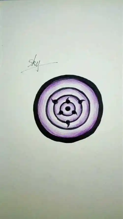 手绘火影忍者六勾玉轮回眼