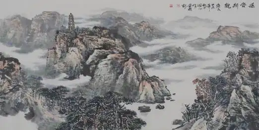 华夏之星书画家走进阅兵训练基地    【部分作品欣赏】 关键词:山水画