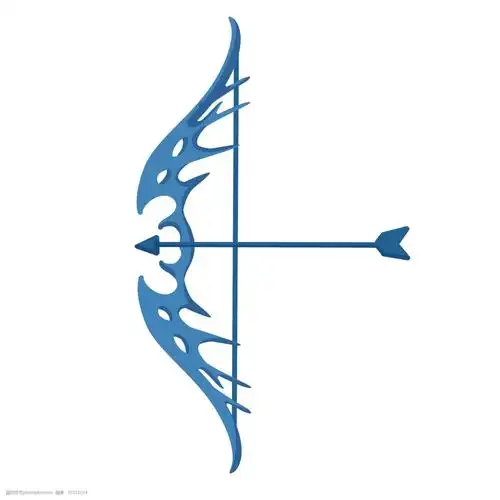 蓝色的弓箭手绘插画