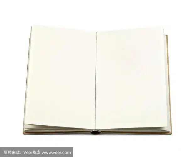 空白的书页,白色的背景