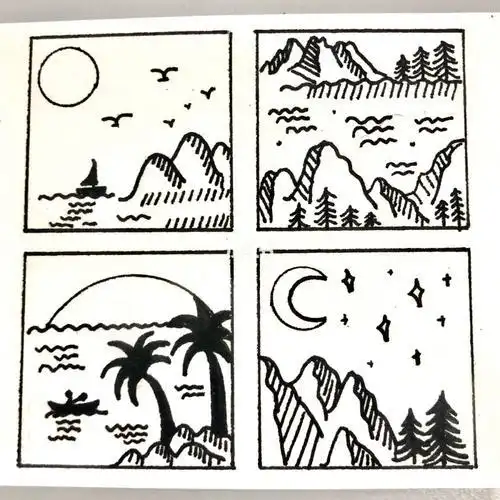 风景画图片大全简笔画风景画图片大全简笔画彩色山水