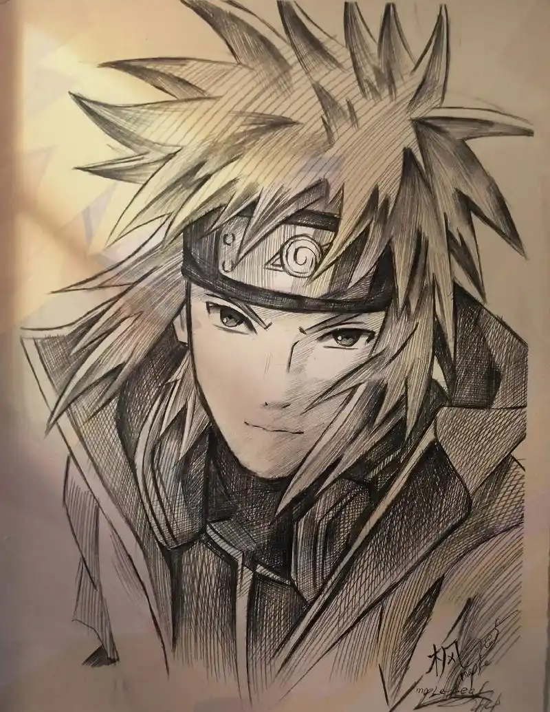 火影忍者手绘.波风水门绘画#手绘 #画画 #临摹 #手绘动漫 - 抖音